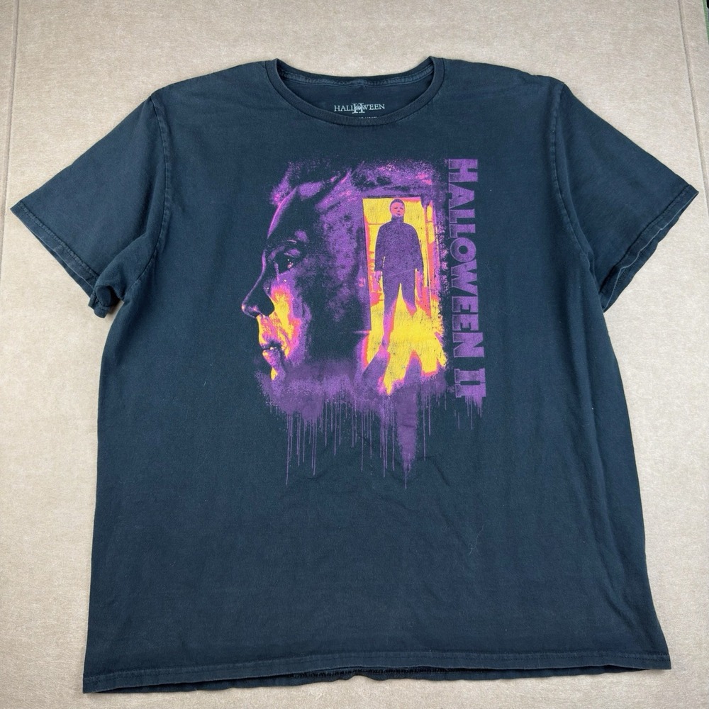 Halloween II‎ Michael Myers Shirt Mens XL Black Horror Movie Graphic Scary Tee